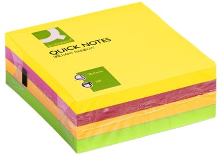 Q-Connect KF01348 Haftnotizen Haftnotizblock 76x76mm neon