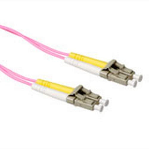 ACT 15 Meter LSZH Multimode 50/125 OM4 Fiber Patch Cable Duplex with LC connectors