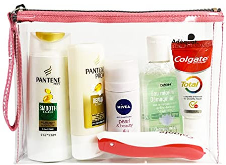 Trousse de toilette Avion Femme // Travel Kit // Trousse de voyage Avion // Idéal valise cabine // Conforme normes aéroportuaires