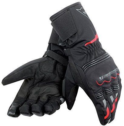 Dainese-TEMPEST UNISEX D-DRY LONG Handschuhe, Schwarz/Rot, Größe XXS