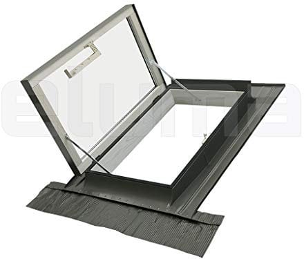 Lucernario - Finestra da tetto CLASSIC LIBRO | Finestra per uscita sul tetto | Vetro camera 4-9-4 | Apertura laterale | Made in Italy | 55x78 Base x Altezza