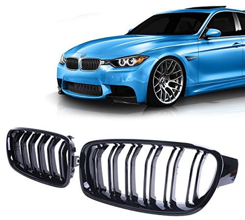 F30 F31 M3 kühlergrill Sport Doppelsteg Nieren Grill, Schwarz Glänzend