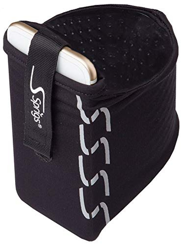 SPRIGS Armband for iPhone 11/x/xr/8/7 Plus, Galaxy S10/S9, Google Pixel 4. Lightweight & Comfortable Running Armband, Stretches - Black Reflective, Extra Large