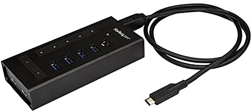 StarTech.com USB Hub 7 Port - Metall - USB-A zu 3X USB-C und 1x USB-C - USB 3.0 - Industrieller USB Hub - USB Hub mit Typ C