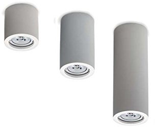 PORTAFARETTO DA SOFFITTO CILINDRO IN GESSO BIANCO VERNICIABILE MISURE ALTEZZA 7-13-19 CM (H. 7 CM NICOLETTA)