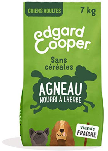 Edgard & Cooper Croquettes Chien, (Agneau Frais, 7kg), Sans Céréales, Viande fraîche et protéines de qualité, Vrais ingrédients pour chiens, Hypoallergénique, Sans sucres ajoutés