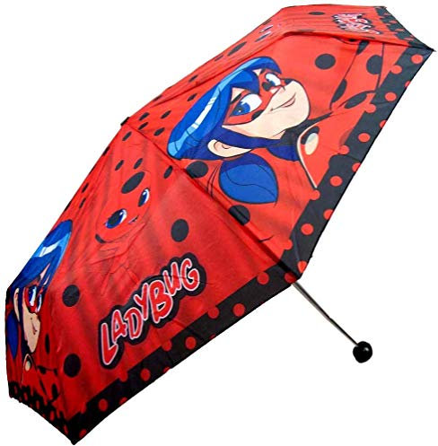 Miraculous Ladybug Regenschirm für Mädchen, faltbar, mit Hülle, Medium