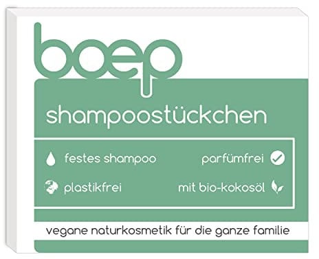 boep Shampoostückchen (60g) | Festes Shampoo Naturkosmetik | Parfümfrei, vegan, plastikfrei | Sensitiv Shampoo Bar für Kinder & Erwachsene | Mit Arganöl, Bio-Sheabutter & Bio-Kakaobutter