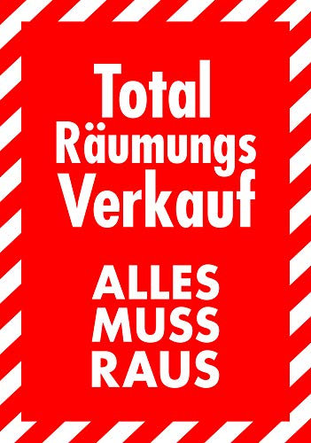 Rahmenplakat/Poster für Sale und Rabattaktionen - Über 27 verschiedene Varianten - DIN A1 Rahmen (Total Räumungsverkauf)