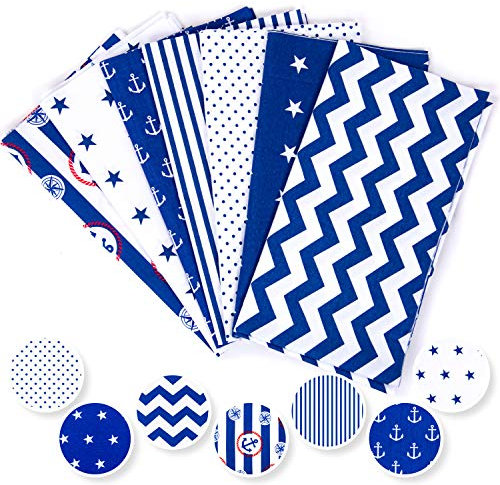 Amilian Baumwollstoff Meterware Stoffe Stoffreste zum Nähen Stoffpaket Paket: 7 Stück je 50 x 40cm für Patchwork 100% Baumwolle DIY Baumwolltuch SET 1