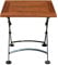 Spetebo Eukalyptus Gartentisch mit Metall Gestell - 45 cm - Garten Klapptisch Holz Bistrotisch Beistelltisch