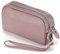 FORRICA Portefeuille Femmes Élégant en Cuir Véritable Léger Porte Monnaie Grande Capacité Porte Monnaie Fille Fermeture Éclair Portefeuilles avec Bracelet Violet