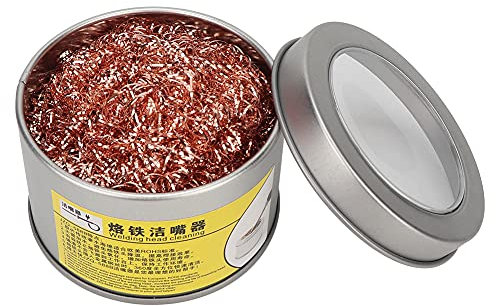 2 Stück Lötkolben Lötspitze Reiniger Lötspitze Reinigungsdraht Lötspitze Reinigungskugel und Sockel Kupferdraht Reinigungskugel Kupfer(Kupfer)