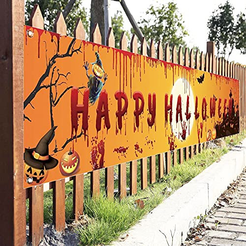 Pancarta de fondo de Happy Halloween para decoración de puertas, puertas, patios, jardines y fiestas