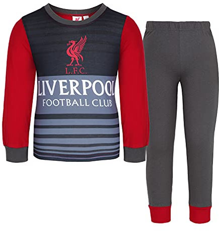 Merchimpo Offizieller Football Club Kinder-Pyjama, Liverpool FC, Jungen und Mädchen, langärmelig, Größen 2–12 Jahre, rot, 5-6 Jahre