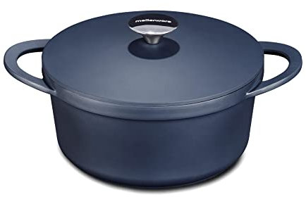 Mellerware - Olla Alta de Aluminio Fundido Cuking! 20cm | Full Induction | Cacerola Resistente Antiadherente | Apta para todo tipo de cocinas: Inducción, Horno | Libre PFOA y PTFE | Azul