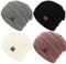 Durio Strickmütze Damen Mütze für Frauen Wintermütze Beanie Mütze Grobstrick Mütze Weich 4 Stücke A