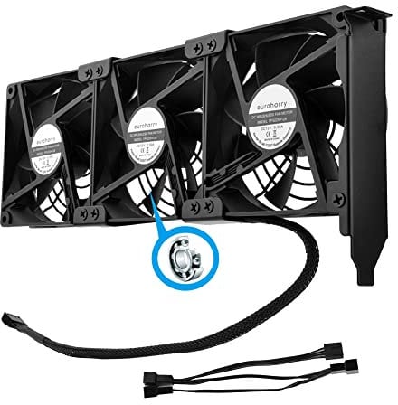 euroharry Ventilador de tarjeta gráfica Ventilador PWM de 3 x 92 mm, enfriador de soporte PCI - Ventilador de GPU, soporta 5V, 7V, 12V, soporta soporta la interfaz sys_fan de la placa base