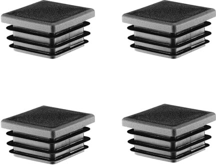 EMFA Bouchon Tube Carré 150x150 mm Noir – Embout à Lamelles en Plastique – Capuchon 15x15 cm – Lot de 4