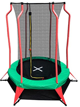 Ultrasport Trampolín de jardín Happy Jump,140 cm,Probado por TÜV Rheinland +GS,Cama elástica infantil,Juego completo,Red de seguridad