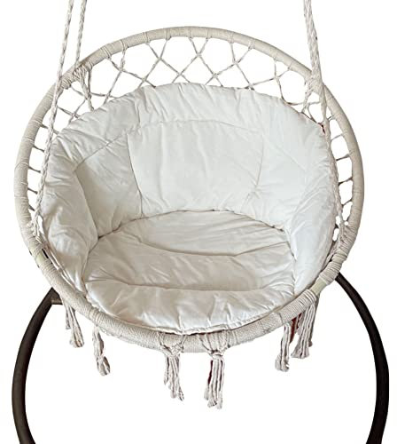 YAOTT Kissen Outdoor Sitzauflage 60 cm - Sitzkissen für Hängesessel Rattanstühle Gartenstuhlauflagen Schaukelkissen Kissen,Beige,60X60CM