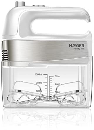 Batidora Amasadora com Vaso Medidor HAEGER HAND MIX - 300W, 5 Velocidades, Taza de Medir