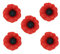 YEHJDSMD Lot de 5 broches en résine en forme de coquelicot rouge de 2,3 cm, Résine