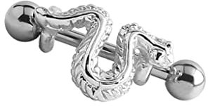 Générique piercing arcade serpent en acier chirurgical micro tige droite barre sourcil boule animal snake