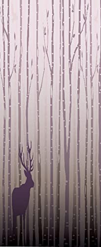 A.Monamour Türtapete Selbstklebend Türfolie Türposter 3D Silhouette Eines Hirsches Im Birkenwald Vinyl Folie Türdeko Tapete Wandbild Türaufkleber Türtattoo 77x200cm