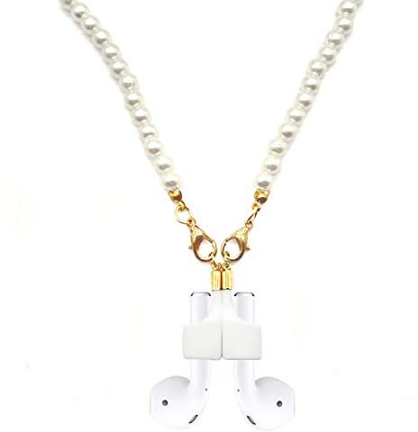Magnetische Anti-Verlust-AirPods-Halskettenriemen Lanyard Schnur für Hals (Perlenkette)