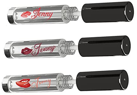 Benutzerdefinierte Logo Lipgloss Transparente Aufkleber, Personalisierter Druck Name Lipgloss Tube Etiketten,Etiketten für Lipgloss Tubes Anpassen (100 Stück,5 x 2cm)