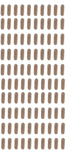 Gerändelter Verbindungsstecker aus Holz, Dübel aus Holz für Loch – geriffelte Holzstifte für Möbel, Schubladen und Regale, zum Basteln von Möbeln (100 Stück – 6 x 30 mm)