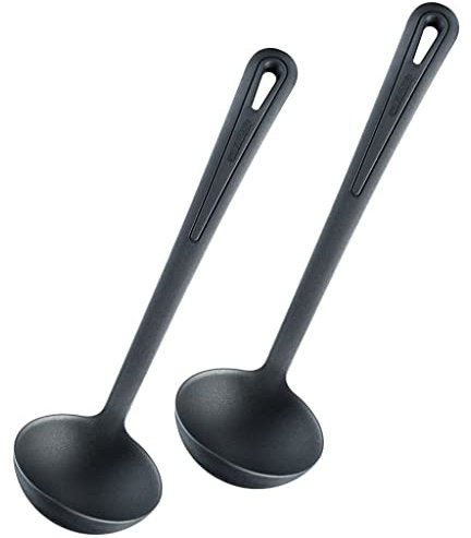 Westmark Lot de 2 louches à soupe Gentle Plus - Résistantes à la chaleur jusqu'à 270 °C - En polypropylène - Longueur : 31,5 cm - Noir - 285622E5