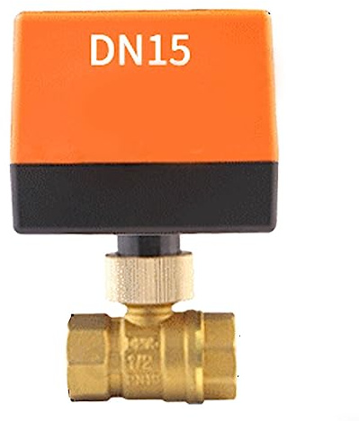 Elektrische Kugelhähne, 2-Wege-Zonenventil, motorisierter Motorkugelhahn für Heizung, Klimaanlage, Fußbodenheizung, Solar (DN15)