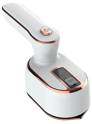 Handheld Travel Iron Clothes Steamer, 1000W Portable Mini Steam Iron, Professional Micro Steam Iron for Clothes, 100ML Water Tank 20s Quick Heating, 180° Rotatable Iron for Dry Wet Ironing (White)