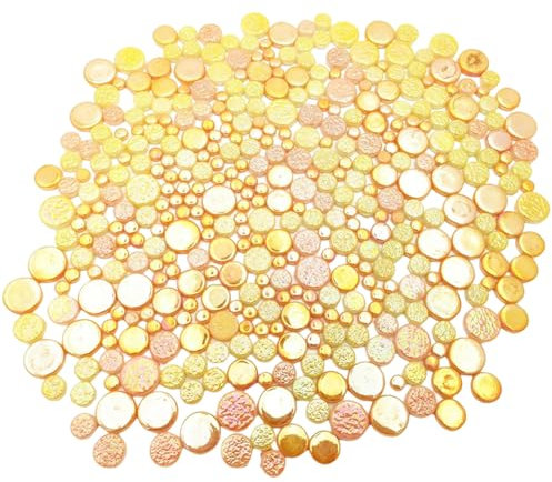 Piastrelle per mosaico rotonde in vetro iridescente, 500 g, per realizzare mosaici creativi in vetro iridescente per fai da te, vasi di fiori, vasi, tazze, decorazioni da giardino e mosaici (serie
