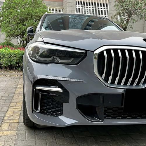 2 stücke ABS Frontschürze Lip Spoiler Nebel Lampe Abdeckung Grille Wind Messer Für BMW X5 G05 X5 M50i M50d 40i 30d M Sport 2019 2020 2021 2022,Carbon Look