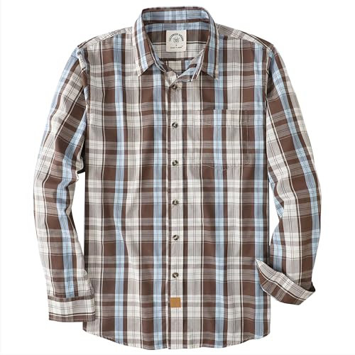 Dubinik® Camicia Quadri Uomo Casual Leggero Botton Down Regular Fit con Taschini