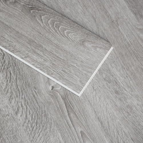 Display Guru Anti Slip, Waterproof, Fireproof SPC Vinyl Flooring Floor Planks Home Office Kitchen Bedroom Bathroom and Restaurants (Sandalwood Grey)