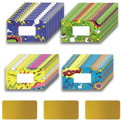 PLIGREAT 120 Stück Comic-Serie Rubbelkarten Aufkleber Blanko-Geschenkgutscheine Rubbellose Kinder Belohnung Rubbelkarte DIY-Rubbellose Preise für Schüler Lehrerbedarf für Klassenzimmer Schule