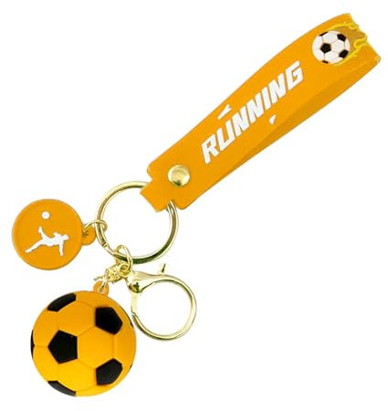Changtai Fußball Schlüsselanhänger aus Silikon, Personalisiertes Schlüsselanhänger mit Fußball Anhänger Geschenk für Fußballfans