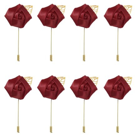 QUARKZMAN Herren Ansteckblumen Rosen Anstecknadeln für Hochzeit, Jubiläum, formelles Abendessen