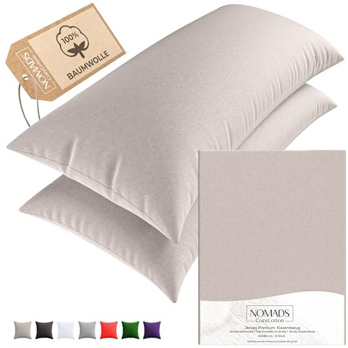 CozyCotton Kissenbezug 30x30 Creme. 2 kopfkissenbezüge 100% Baumwolle. Jersey bettwäsche. Kissenhülle für Kissen 30x30cm mit reißverschluss. Seitenschläferkissen. Zertifiziert mit Oeko-Tex 100