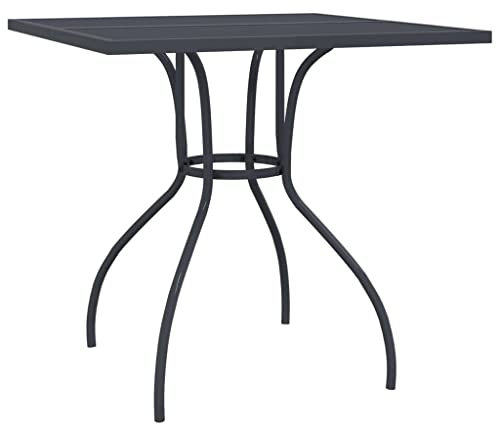 SDWEHO7 Gartentisch aus Metall Mesh-Design, Garten Esstisch Terrassentisch Balkontisch für Hinterhof, Hitze- und Wetterbeständig, Anthrazit 80x80x72,5 cm
