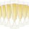 AMFUN 150ml Bicchieri Da Champagne, 50 Pezzi Flute da Champagne, Calice Riutilizzabili Calici Vino, Calici Vino Per Feste, Matrimoni, Compleanni, Glitter oro