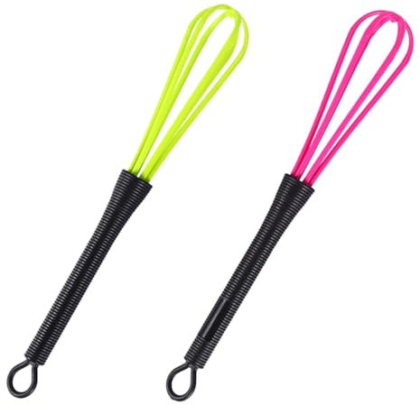 2 Pcs Kitchen Whisk Plastic Mini Whisk Durable Salon Hand Whisk Hair Color Dye Cream Whisk for Kitchen or Hair Dye-Random Color