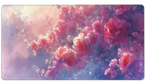 Fiore Tappetino Mouse Gaming,Tappetino Mouse Grande 900x400mm,Tappetino Mouse Rosa Tappetino Gaming Impermeabile,Antiscivolo Mousepad,Migliora Precisione e Velocità,Accessori Gaming,Regalo ly-166