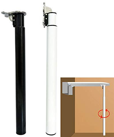 Pied de table pliable réglable en aluminium robuste pour tables hautes - Design télescopique - 71 cm - 110 cm - Pied simple - Blanc/noir