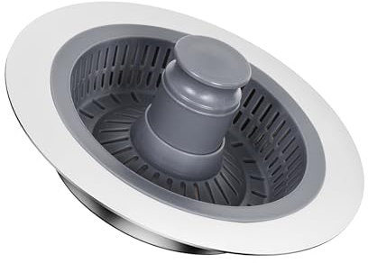 Kitchen Sink Plug,3 in 1 Kitchen Sink Strainer and Stopper Combo, Universal Sink Strainer,Anti-Clogging,Prevent Odors,Stainless-wrap Shell,Sinks Depth > 40mm(A)