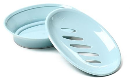 Amosfun 3stücke Seifenschale aus Pp Oval mit Auffangwanne und Seifenhalter für Dusche Badezimmer Küche Seifenbrett Seifenbox Seifenbehälter Seifenablage